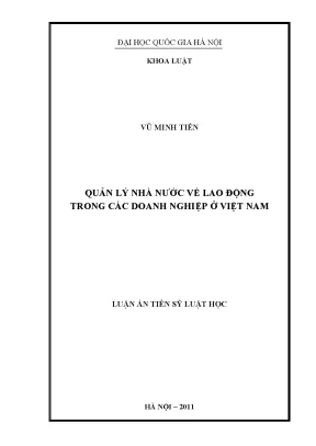 Luận văn thạc sĩ vnu ls quản lý nhà nước về lao động trong các doanh nghiệp ở việt nam