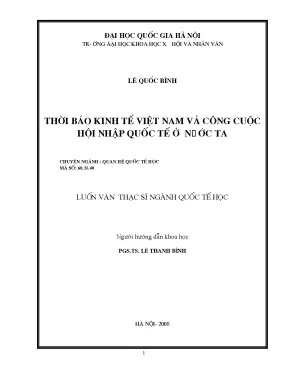 Luận văn thạc sĩ ussh thời báo kinh tế việt nam và công cuộc hội nhập quốc tế ở nước ta