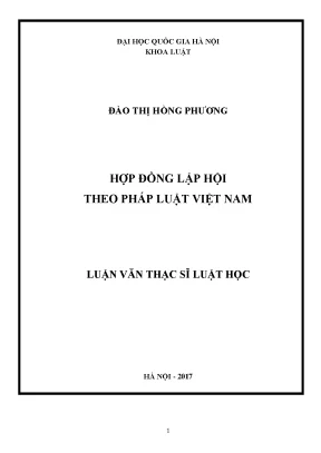 Luận văn thạc sĩ vnu ls hợp đồng lập hội theo pháp luật việt nam chuyên ngành luật dân sự và tố tụng dân sự 60 38 01 03
