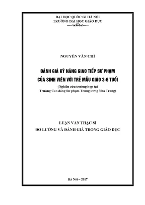 Luận văn thạc sĩ vnu ued đánh giá kỹ năng giao tiếp sư phạm của sinh viên với trẻ mẫu giáo 3 6 tuổi nghiên cứu trường hợp tại trường cao đẳng sư phạm trung ương nha trang