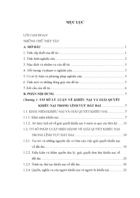 Luận văn thạc sĩ vnu ls giải quyết khiếu nại trong lĩnh vực đất đai thực trạng tại tỉnh thừa thiên huế