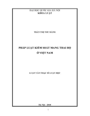 Luận văn thạc sĩ vnu ls pháp luật kiểm soát mang thai hộ ở việt nam