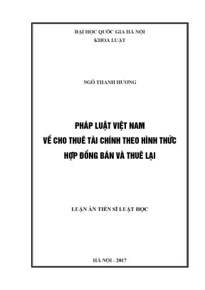Luận văn thạc sĩ vnu ls pháp luật việt nam về cho thuê tài chính theo hình thức hợp đồng bán và thuê lại