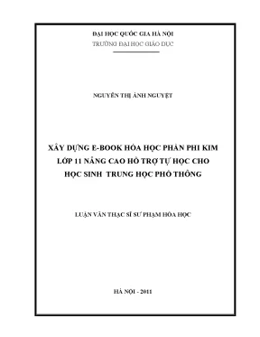 Luận văn thạc sĩ vnu ued xây dựng e book hóa học học phần phi kim lớp 11 nâng cao hỗ trợ tự học cho học sinh trung học phổ thông