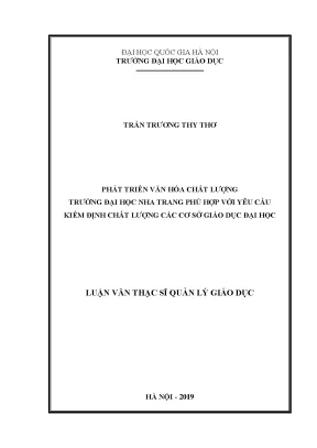 Luận văn thạc sĩ vnu ued phát triển văn hóa chất lượng trường đại học nha trang phù hợp với yêu cầu kiểm định chất lượng các cơ sở giáo dục đại học