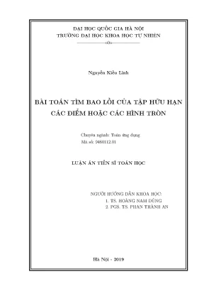 Luận án tiến sĩ hus bài toán tìm bao lồi của tập hữu hạn các điểm hoặc các hình tròn