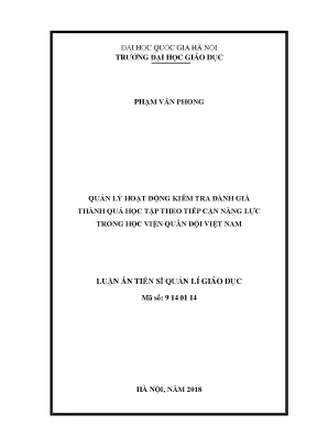 Luận văn thạc sĩ vnu ued quản lý hoạt động kiểm tra đánh giá thành quả học tập theo tiếp cận năng lực trong học viện quân đội việt nam