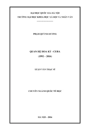 Luận văn thạc sĩ ussh quan hệ hoa kỳ cuba 1992 2016