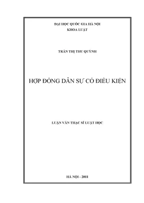 Luận văn thạc sĩ vnu ls hợp đồng dân sự có điều kiện