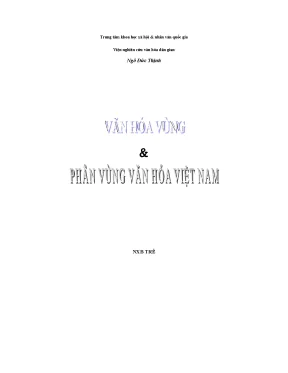 Văn hóa vùng và phân vùng văn hóa việt nam phần 1