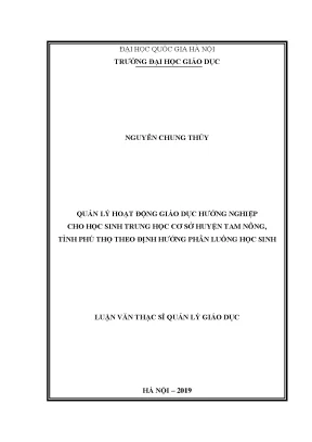 Luận văn thạc sĩ vnu ued quản lý hoạt động giáo dục hướng nghiệp cho học sinh trung học cơ sở huyện tam nông tỉnh phú thọ theo định hướng phân luồng học sinh