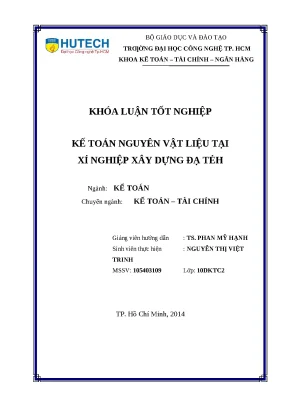 Luận văn kế toán nguyên vật liệu tại xí nghiệp xây dựng đạ tẻh