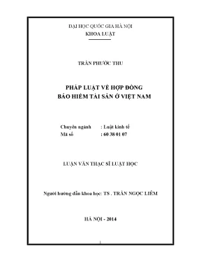 Luận văn thạc sĩ vnu ls pháp luật về hợp đồng bảo hiểm tài sản ở việt nam 07