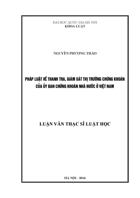 Luận văn thạc sĩ vnu ls pháp luật về thanh tra giám sát thị trường chứng khoán của ủy ban chứng khoán nhà nước ở việt nam