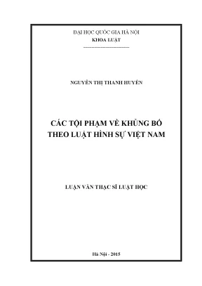 Luận văn thạc sĩ vnu ls các tội phạm về khủng bố theo luật hình sự việt nam