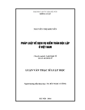 Luận văn thạc sĩ vnu ls pháp luật về dịch vụ kiểm toán độc lập ở việt nam 07