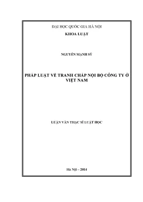 Luận văn thạc sĩ vnu ls pháp luật về tranh chấp nội bộ công ty ở việt nam 07