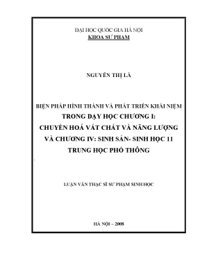 Luận văn thạc sĩ vnu ued biện pháp hình thành và phát triển khái niệm trong dạy học chương i chuyển hóa vật chất và năng lượng và chương iv sinh sản sinh học 11