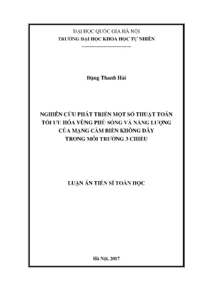 Luận án tiến sĩ hus nghiên cứu phát triển một số thuật toán tối ưu hóa vùng phủ sóng và năng lượng của mạng cảm biến không dây trong môi trường 3 chiều624601