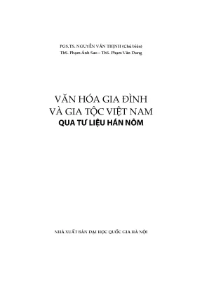 Văn hóa gia đình và gia tộc việt nam qua tư liệu hán nôm phần 1