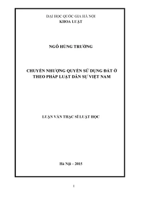 Luận văn thạc sĩ vnu ls chuyển nhượng quyền sử dụng đất ở theo pháp luật dân sự việt nam 03