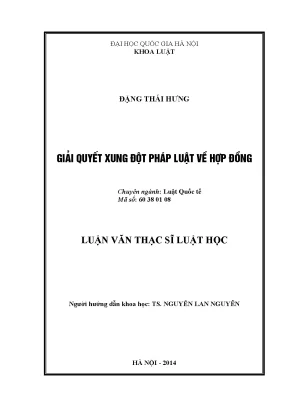 Luận văn thạc sĩ vnu ls giải quyết xung đột pháp luật về hợp đồng