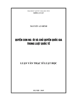 Luận văn thạc sĩ vnu ls quyền con người và chủ quyền quốc gia trong luật quốc tế