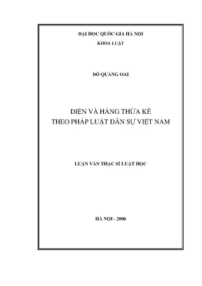 Luận văn thạc sĩ vnu ls diện và hàng thừa kế theo pháp luật dân sự việt nam