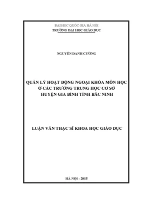 Luận văn thạc sĩ vnu ued quản lý hoạt động ngoại khóa môn học ở trường thcs huyện gia bình tỉnh bắc ninh