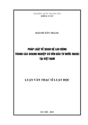 Luận văn thạc sĩ vnu ls pháp luật về quan hệ lao động trong các doanh nghiệp có vốn đầu tư nước ngoài tại việt nam 07