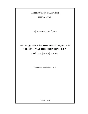 Luận văn thạc sĩ vnu ls thẩm quyền của hội đồng trọng tài thương mại theo quy định của pháp luật việt nam 07
