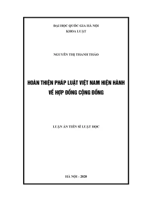 Luận văn thạc sĩ vnu ls hoàn thiện pháp luật việt nam hiện hành về hợp đồng cộng đồng