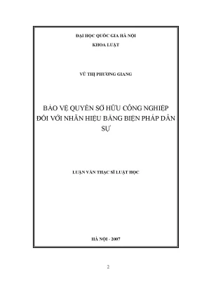 Luận văn thạc sĩ vnu ls bảo vệ quyền sở hữu công nghiệp đối với nhãn hiệu bằng biện pháp dân sự