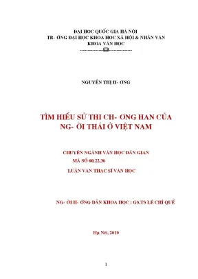 Luận văn thạc sĩ ussh tìm hiểu sử thi chương han của người thái ở việt nam