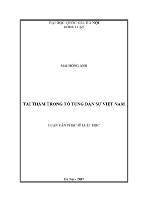 Luận văn thạc sĩ vnu ls tái thẩm trong tố tụng dân sự việt nam chuyên ngành luật dân sự và tố tụng dân sự 60380103