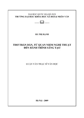Luận văn thạc sĩ ussh thơ trần dần từ quan niệm nghệ thuật tới hành trình sáng tạo