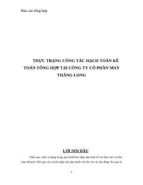 Luận văn thực trạng công tác hạch toán kế toán tổng hợp tại công ty cổ phần may thăng long