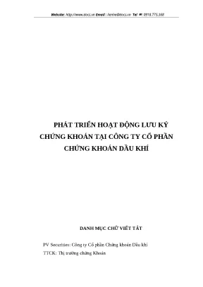 Luận văn kế toán chứng khoán tốt nghiệp