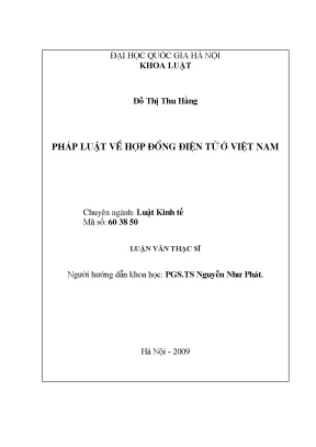 Luận văn thạc sĩ vnu ls pháp luật về hợp đồng điện tử ở việt nam luận văn ths luật học 60 38 50