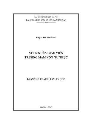 Luận văn thạc sĩ ussh stress của giáo viên trường mầm non tư thục