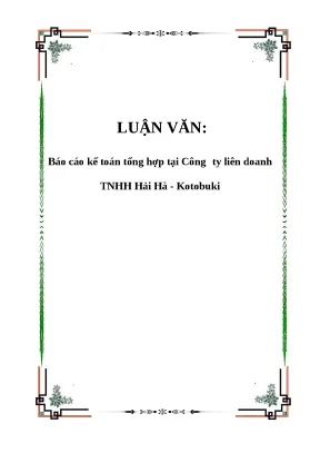 Luận văn báo cáo kế toán tổng hợp tại công ty liên doanh