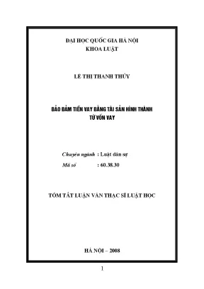 Luận văn thạc sĩ vnu ls bảo đảm tiền vay bằng tài sản hình thành từ vốn vay