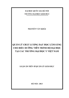 Luận văn thạc sĩ vnu ued quản lý chất lượng dạy học lâm sàng cho điều dưỡng viên trình độ đại học tại các trường đại học y việt nam