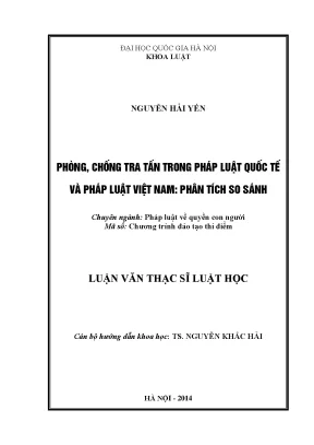 Luận văn thạc sĩ vnu ls phòng chống tra tấn trong pháp luật quốc tế và pháp luật việt nam phân tích so sánh luận văn ths pháp luật và quyền con người