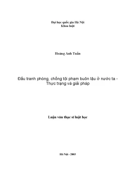 Luận văn thạc sĩ vnu ls đấu tranh phòng chống tội phạm buôn lậu ở nước ta thực trạng và giải pháp luận văn th s luật 60 38 40