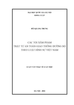 Luận văn thạc sĩ vnu ls các tội xâm phạm trật tự an toàn giao thông đường bộ theo luật hình sự việt nam