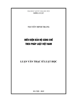 Luận văn thạc sĩ vnu ls điều kiện bảo hộ sáng chế theo pháp luật việt nam 03