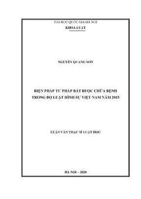 Luận văn thạc sĩ vnu ls biện pháp tư pháp bắt buộc chữa bệnh trong bộ luật hình sự việt nam năm 2015