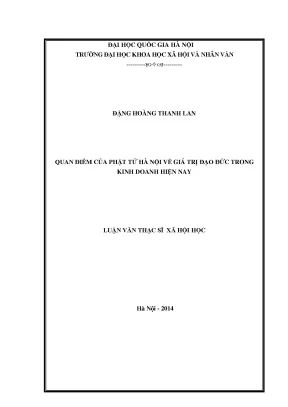Luận văn thạc sĩ ussh quan điểm của phật tử hà nội về giá trị đạo đức trong kinh doanh hiện nay