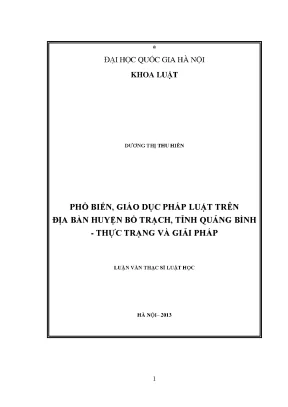 Luận văn thạc sĩ vnu ls công tác phổ biến giáo dục pháp luật trên địa bàn huyện bố trạch tỉnh quảng bình thực trạng và giải pháp ths luật 60 38 01